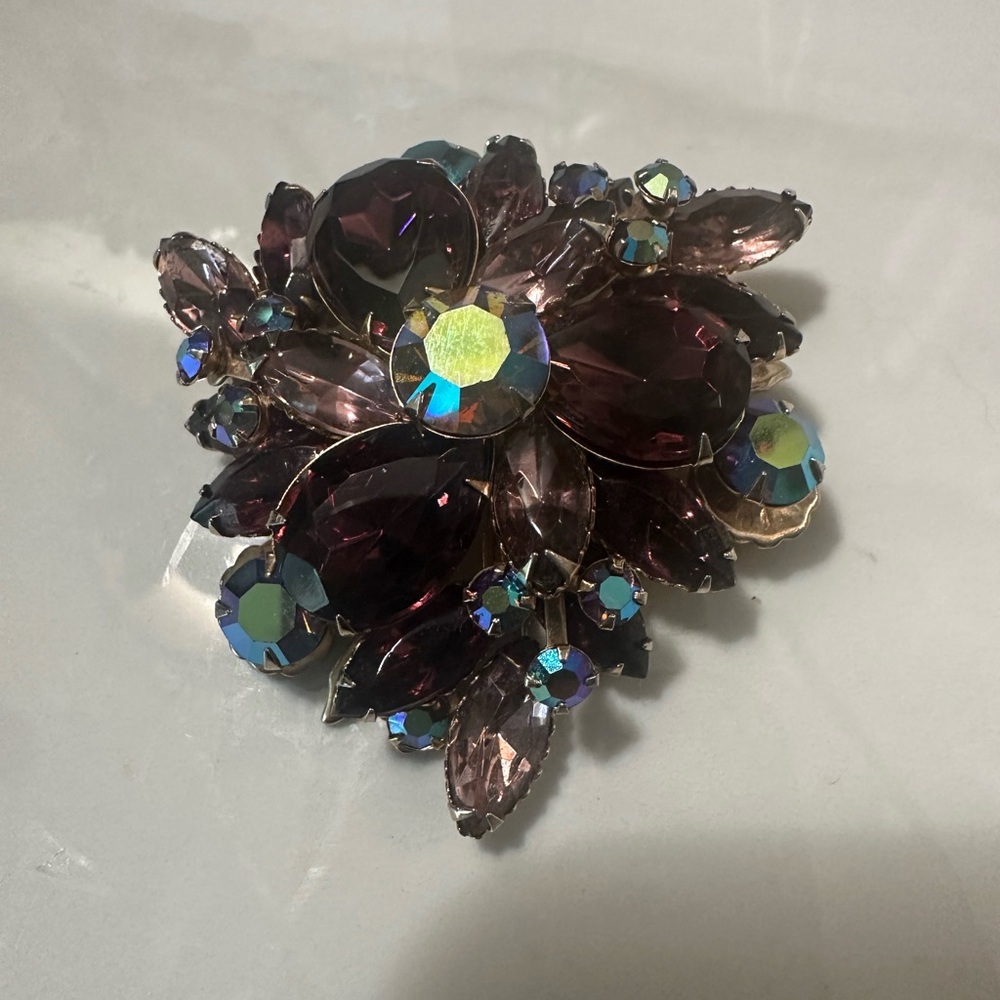Elegant aurora ab rhinestone Brooch